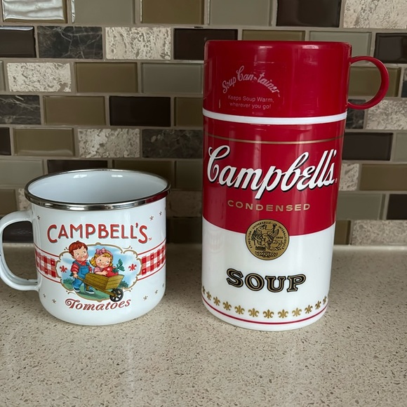 CAMPBELL’S SOUP bundle/2 pusser cup & vtg thermos - Picture 1 of 9